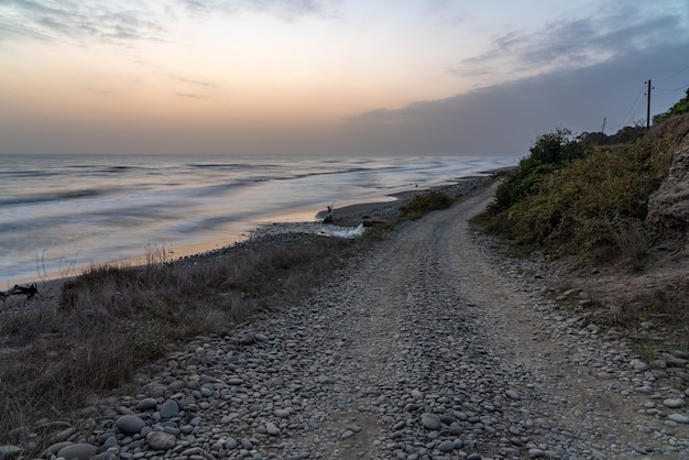 Dirt road along the sea coast