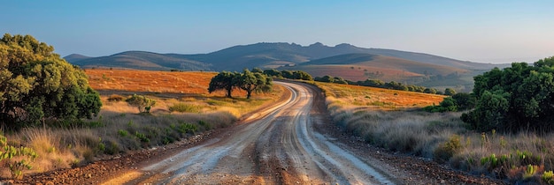 Dirt road on hillside