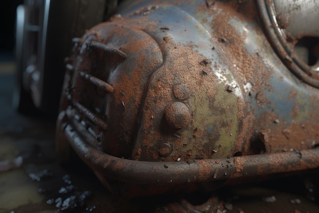 A dirty car in the mud