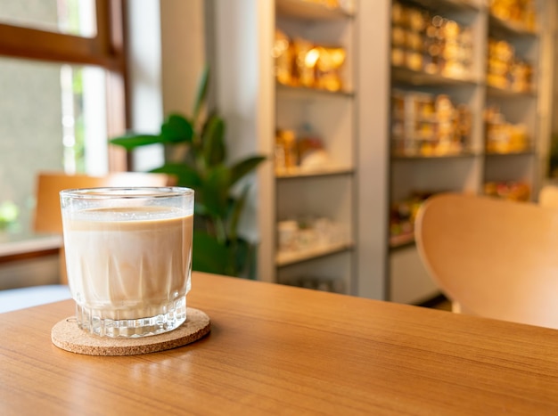 Dirty coffee glass in coffee shop