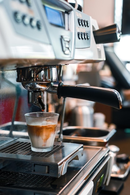 Dirty Coffee  A glass of espresso shot mixed with cold fresh milk