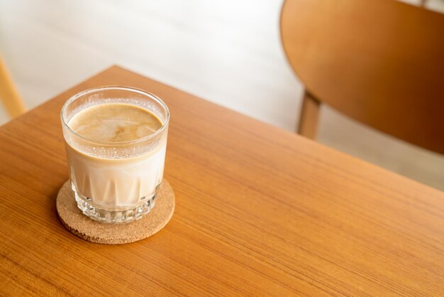 dirty coffee glass on table in coffee shop cafe