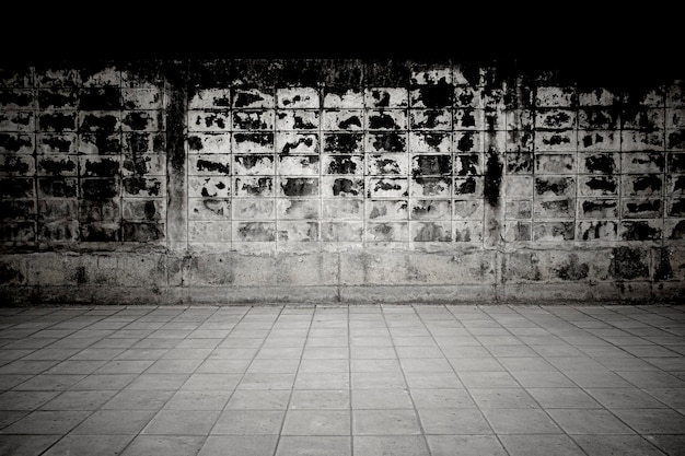 Dirty concrete wall and cement block footpath photo background