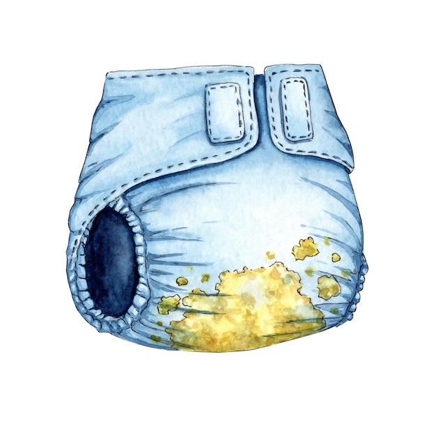 Dirty diaper watercolor