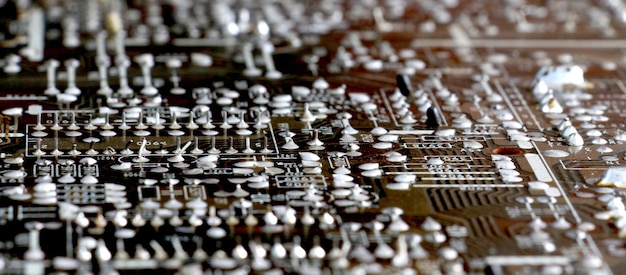 Foto circuiti sporchi e polverosi elettronica d'epoca