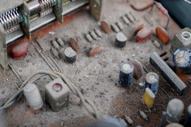 Dirty dusty old electronic board