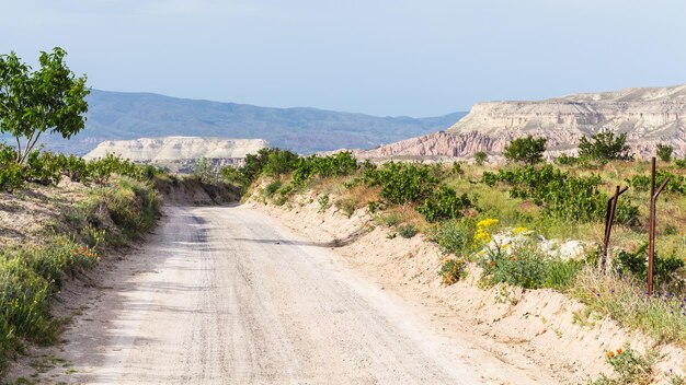 Dirty road in Goreme National Park in Cappadocia