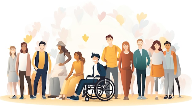 Illustrazione piana della giornata internazionale delle persone con disabilità