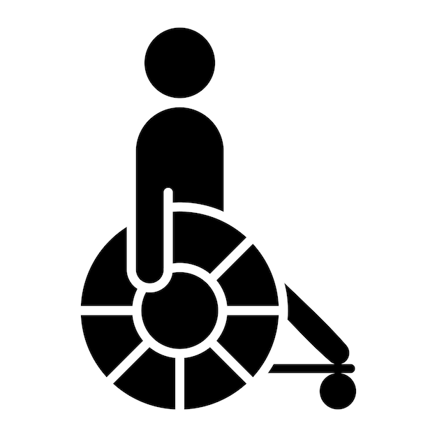 Disable Aid Glyph Solid Black Illustration