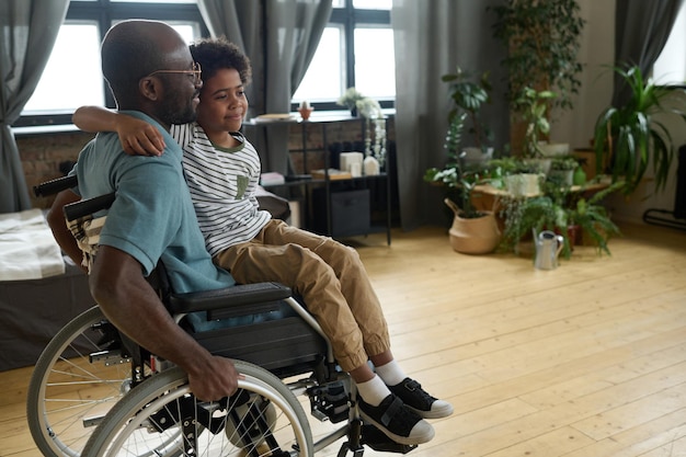 Disabled father playing with his son