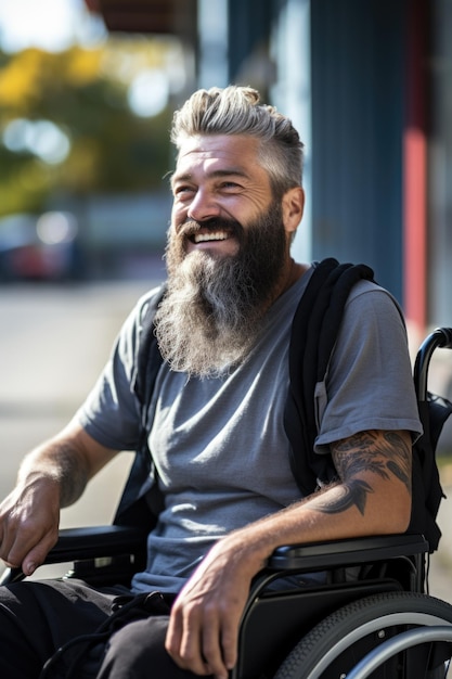 Disabled Man on Wheelchair