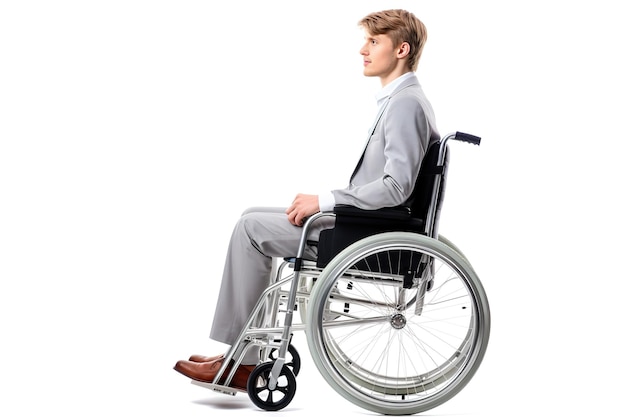 A disabled man in a wheelchair