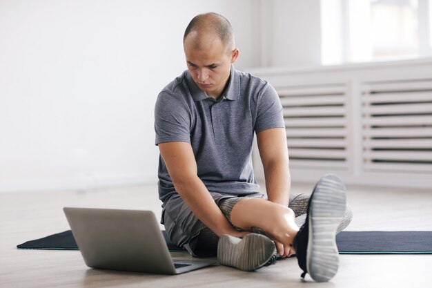 Disabled man with laptop