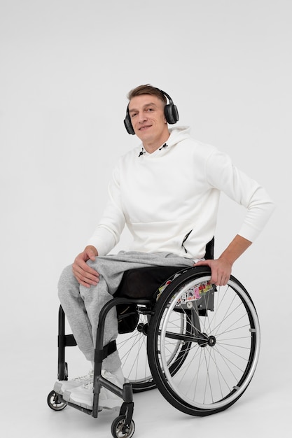 Disabled young athlete in a wheelchair