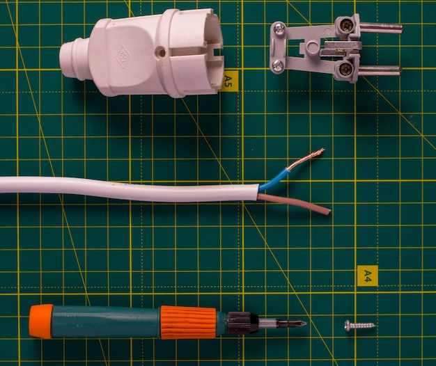 disassembled electrical plug