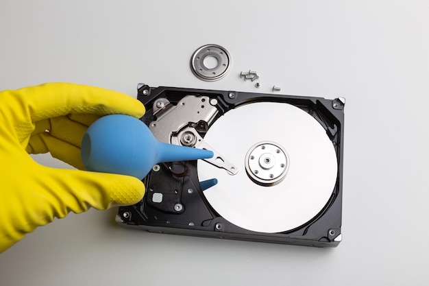 Disassembly process of an external hard drive in details