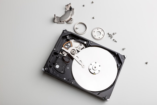 Disassembly process of an external hard drive in details