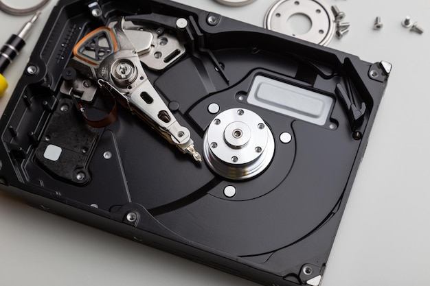 Disassembly process of an external hard drive in details