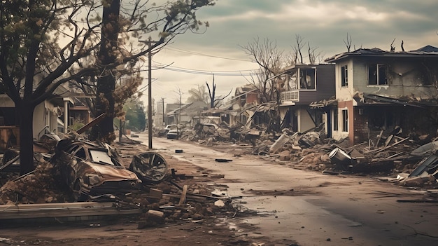 Disastrous natural disaster's aftereffects Generative AI