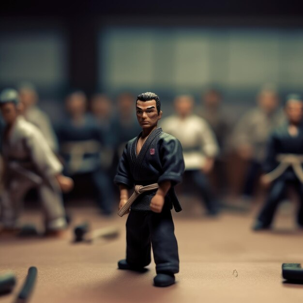 The Disciplined Life of a Martial Arts Instructor Teaching Students in the Dojo Generative AI