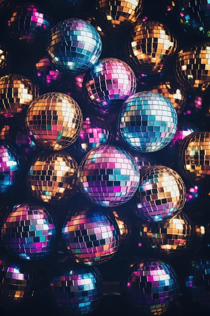 Disco bal close-up feest patroon