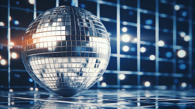 Disco bal met heldere stralen