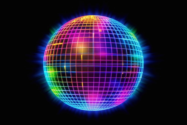 Foto disco bal met neon effect nachtclub retro disco disco feest