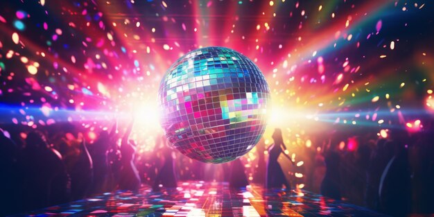 Disco bal op wazige achtergrond Generatieve AI