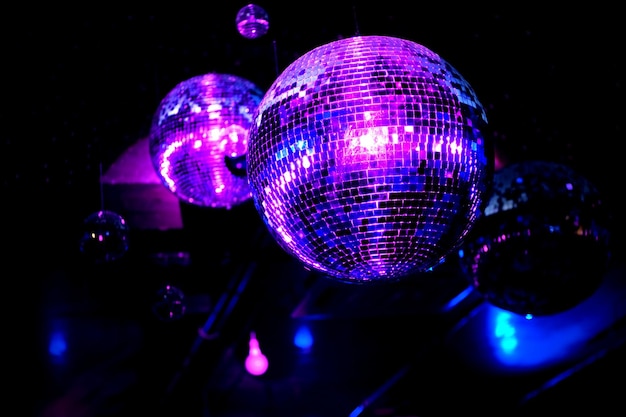 Disco ball in blue and purple