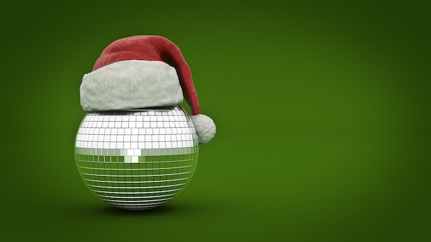 disco ball concept Merry Christmas 3D rendering