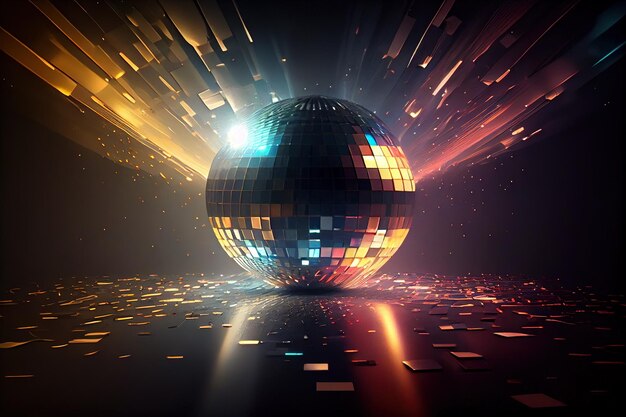 Disco ball on dance floor