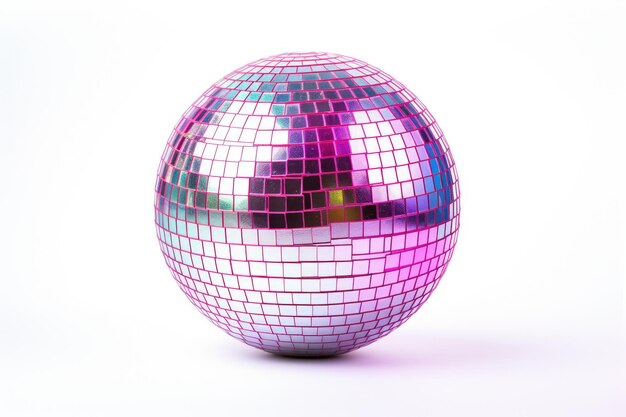Disco ball for dancing in a club on a white backdrop