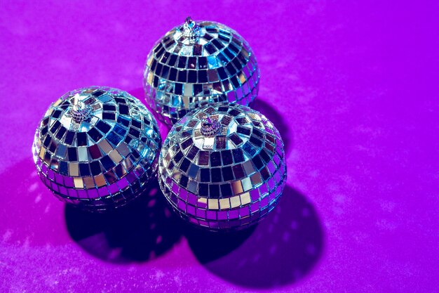 Disco ball shines on purple