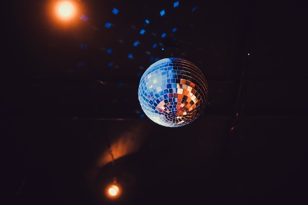 Photo disco ball with bright rays