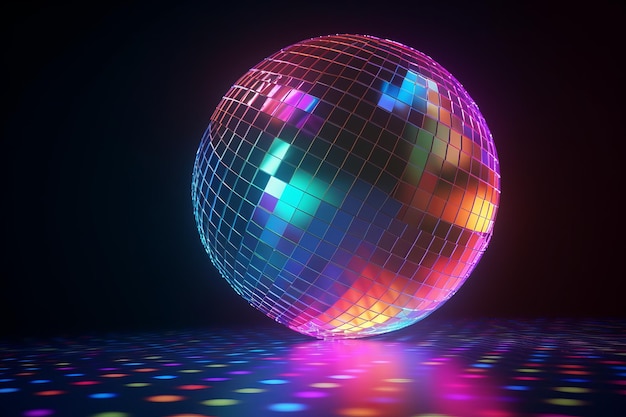 A disco ball with a disco ball on the floor