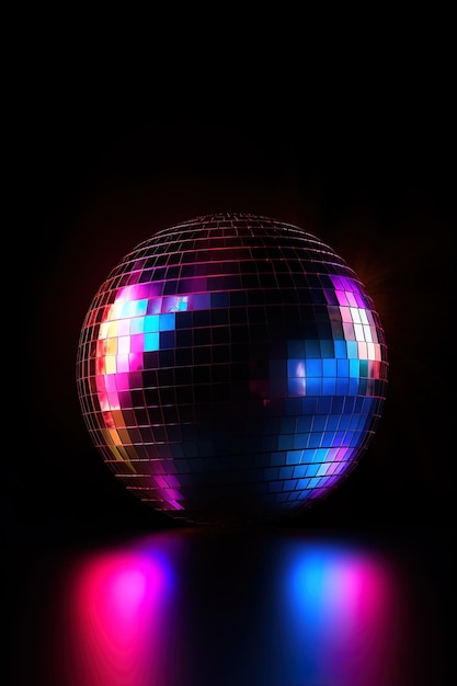 A disco ball with the word disco on it