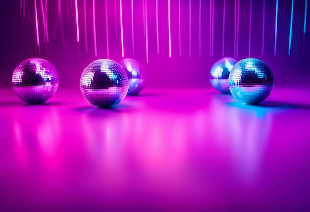 Photo disco balls on powder texture