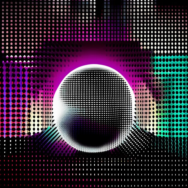 Disco light effect or halftone disco party background texture