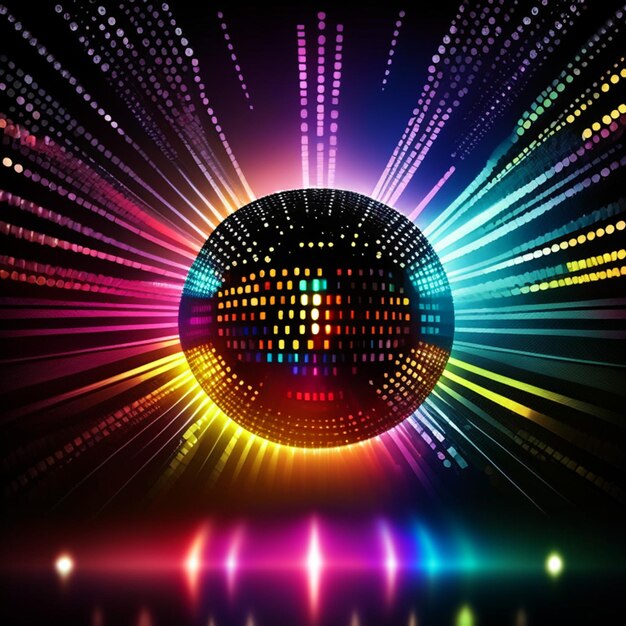 Photo disco light effect or halftone disco party background texture