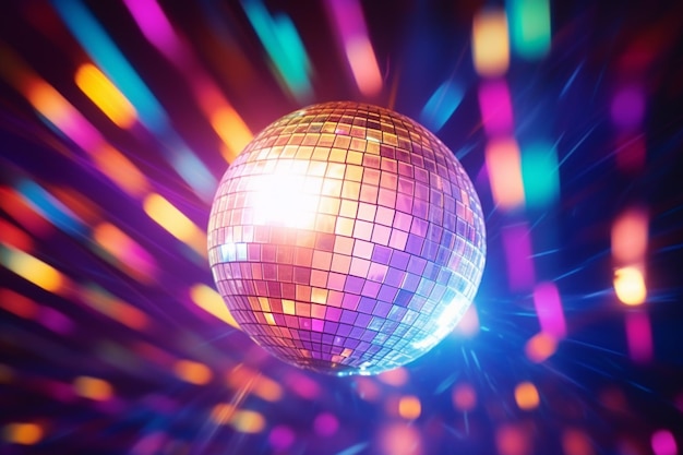 Disco lights disco ball colorful background