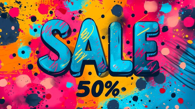 Foto banner sconto ottieni il 50% di sconto ora poster di vendita