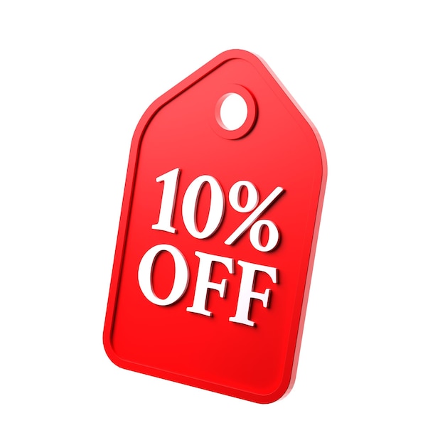 Discount offer 3d illustration isolated on promotional Percentage