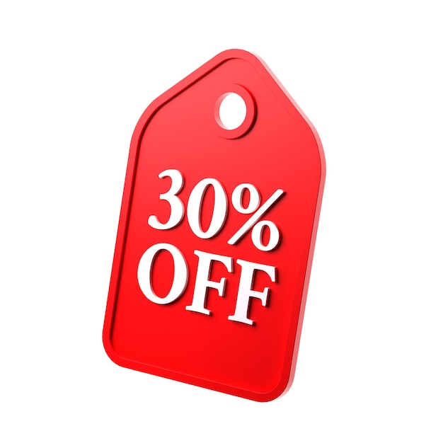 Discount offer 3d illustration isolated on promotional Percentage