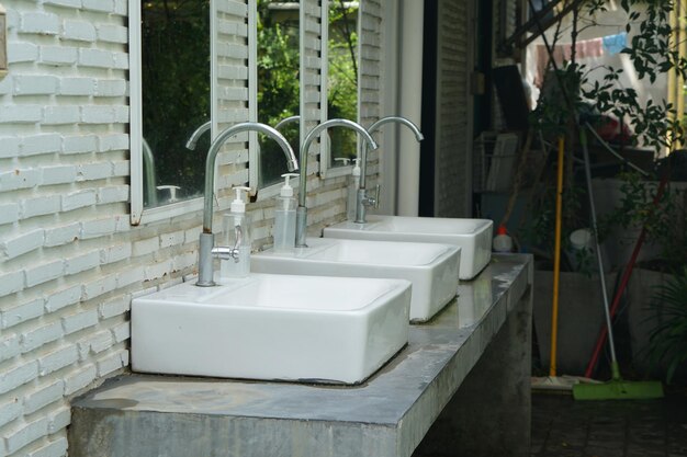 Premium Photo  Discover the allure of a modern sink in front of the 