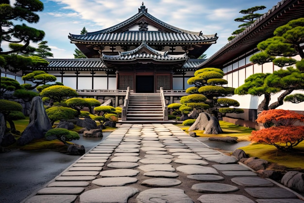 Photo discover the ancient beauty of japan at nijo castle in kyoto a historic asian building with