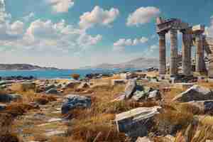 Photo discover the captivating history of delos greece t generative ai