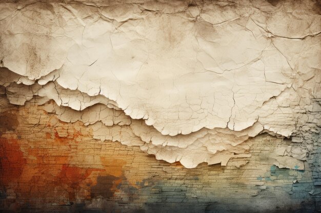 Discover a grungy wall with peeling paint ideal for adding a weathered urban touch to your design projects A jagged and uneven texture of a torn page AI Generated