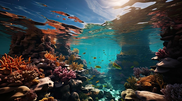 Discover the Mesmerizing Coral Reefs Vibrant Underwater Paradise and Dazzling Colors Generative AI