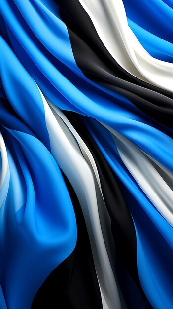 写真 エストニアの文化とファッションを示す絹の布に描かれた抽象的な芸術として ⁇ 国旗を発見しましょう ⁇