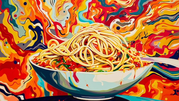 Discover vibrant pasta art a pop art feast for the eyes